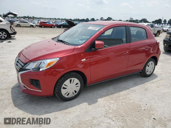 2024 Mitsubishi Mirage ES z VIN ML32AUHJ4RH028833, wystawiony jako Copart lot #59526975 z przebiegiem 7 928 mil mil oraz Czysty tytuł • Clean title. Historia ofert i sprzedaży dostępna na DreamBid. Obrazek 1.