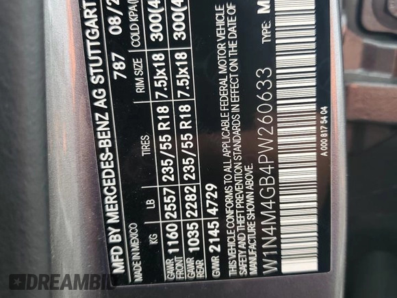 2023 Mercedes-Benz GLB 250 z VIN W1N4M4GB4PW260633, wystawiony jako Copart lot #43804695 z przebiegiem 37 763 mil mil oraz Szkoda całkowita • Salvage title. Historia ofert i sprzedaży dostępna na DreamBid. Obrazek 13.