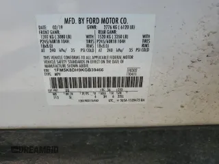 2019 Ford Explorer XLT с VIN 1FM5K8DH9KGB39466, выставлен на аукционе Copart как лот 57550685 с пробегом 105 121 миль миль и Списание • Salvage title. История ставок и продаж доступна на DreamBid. Изображение 13.