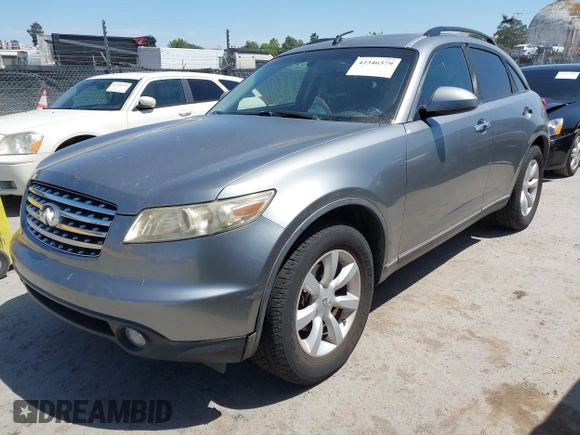 2005 Infiniti FX z VIN JNRAS08W05X216386, wystawiony jako IAAI lot #42346579 z przebiegiem 183 130 mil mil oraz . Historia ofert i sprzedaży dostępna na DreamBid. Obrazek 2.