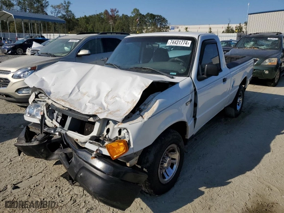 2005 Ford Ranger XL with VIN 1FTYR10D95PA68040, listed as a Copart auction lot 74431774 with 0 mi miles and Salvage Title. Bid and sale history available at carsss.com. Image 1.