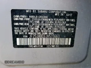 2018 Subaru Forester z VIN JF2SJABC6JH531663, wystawiony jako Copart lot #55807535 z przebiegiem 129 692 mil mil oraz Szkoda całkowita • Salvage title. Historia ofert i sprzedaży dostępna na DreamBid. Obrazek 14.