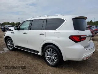 2019 Infiniti QX80 Luxe z VIN JN8AZ2NEXK9235292, wystawiony jako Copart lot #55611985 z przebiegiem 61 988 mil mil oraz Szkoda całkowita • Salvage title. Historia ofert i sprzedaży dostępna na DreamBid. Obrazek 2.