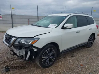 2018 Nissan Pathfinder SL with VIN 5N1DR2MN9JC655651, listed as a IAAI auction lot 41422408 with 106,800 mi miles. Bid and sale history available at carsss.com. Image 2.