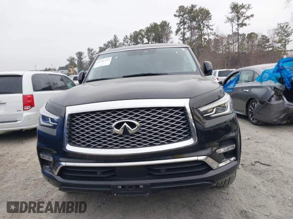 2020 Infiniti QX80 Luxe z VIN JN8AZ2NF7L9704896, wystawiony jako IAAI lot #41786314 z przebiegiem 75 305 mil mil oraz . Historia ofert i sprzedaży dostępna na DreamBid. Obrazek 12.