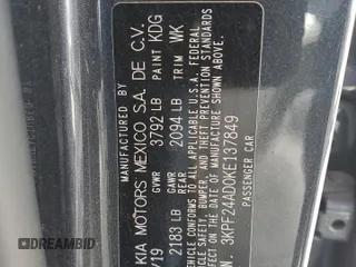 2019 Kia Forte LXS with VIN 3KPF24AD0KE137849, listed as a Copart auction lot 50639885 with 42,248 mi miles and Salvage Title. Bid and sale history available at DreamBid. Image 15.