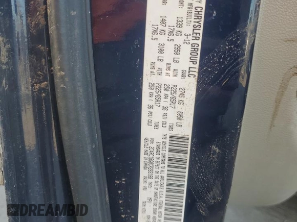 2012 Chrysler Town & Country Touring with VIN 2C4RC1BG8CR283188, listed as a Copart auction lot 46452055 with 277,401 mi miles and Salvage Title. Bid and sale history available at DreamBid. Image 14.