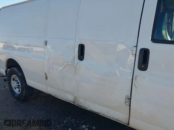 2017 Chevrolet Express Cargo Van with VIN 1GCWGBFF0H1109366, listed as a IAAI auction lot 41494549 with 181,398 mi miles. Bid and sale history available at carsss.com. Image 6.