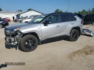 2019 Toyota RAV4 Hybrid XSE with VIN JTMEWRFV3KJ022759, listed as a Copart auction lot 62375245 with 61,597 mi miles and Salvage title. Bid and sale history available at DreamBid. Image 1.