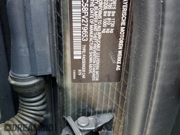 2015 BMW i3 с VIN WBY1Z4C58FV279653, выставлен на аукционе Copart как лот 58234785 с пробегом 73 522 миль миль и Списание • Salvage title. История ставок и продаж доступна на DreamBid. Изображение 14.