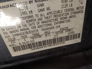 2008 Nissan Maxima 3.5 SL with VIN 1N4BA41E58C834319, listed as a IAAI auction lot 42050969 with 163,636 mi miles. Bid and sale history available at carsss.com. Image 9.