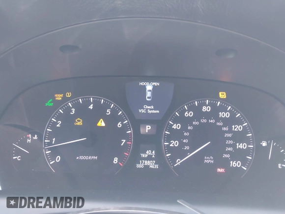 2009 Lexus LS 460 with VIN JTHCL46FX95004000, listed as a IAAI auction lot 41994865 with 178,807 mi miles and . Bid and sale history available at DreamBid. Image 7.