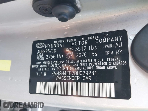 2011 Hyundai Equus Signature с VIN KMHGH4JF7BU029231, выставлен на аукционе IAAI как лот 41660325 с пробегом 208 452 миль миль и . История ставок и продаж доступна на DreamBid. Изображение 9.