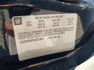 2007 Pontiac G6 GT with VIN 1G2ZH35N074237455, listed as a IAAI auction lot 41851366 with 145,203 mi miles and . Bid and sale history available at DreamBid. Image 9.