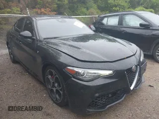 2022 Alfa Romeo Giulia Veloce with VIN ZARFAMBN9N7656614, listed as a IAAI auction lot 41946212 with 50,253 mi miles. Bid and sale history available at carsss.com. Image 1.