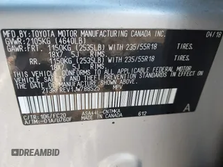 2018 Toyota RAV4 XLE with VIN 2T3RFREV1JW788525, listed as a IAAI auction lot 41793478 with 66,603 mi miles. Bid and sale history available at carsss.com. Image 9.