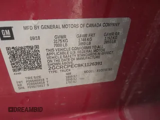 2019 Chevrolet Silverado 1500 LT with VIN 2GCRCPEC9K1126391, listed as a IAAI auction lot 41958790 with 101,455 mi miles and . Bid and sale history available at DreamBid. Image 9.