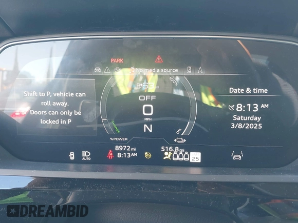 2024 Audi Q8 e-tron z VIN WA15ABGE8RB055999, wystawiony jako IAAI lot #41759410 z przebiegiem 8 972 mil mil oraz . Historia ofert i sprzedaży dostępna na DreamBid. Obrazek 15.
