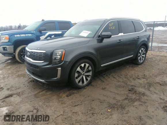 2021 Kia Telluride EX with VIN 5XYP3DHC4MG116989, listed as a IAAI auction lot 41282102 with 58,460 mi miles and . Bid and sale history available at DreamBid. Image 2.