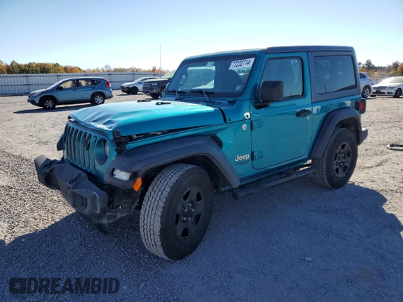 2020 Jeep Wrangler Sport with VIN 1C4GJXAG4LW178754, listed as a Copart auction lot 77232714 with 108,955 mi miles and Salvage title. Bid and sale history available at DreamBid. Image 1.