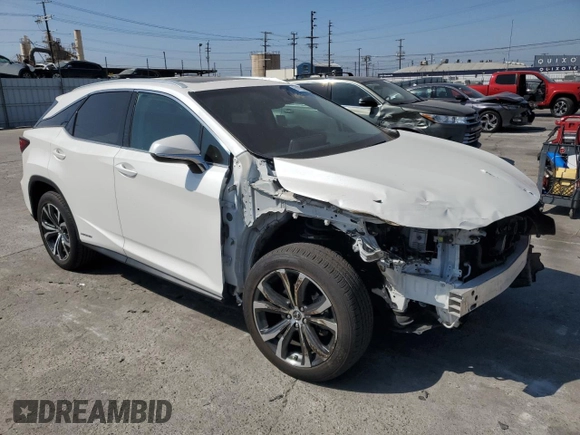 2018 Lexus RX 450h with VIN 2T2BGMCA3JC027017, listed as a Copart auction lot 59182395 with 26,937 mi miles and Salvage title. Bid and sale history available at DreamBid. Image 4.