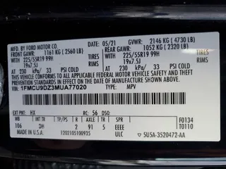 2021 Ford Escape Titanium Hybrid with VIN 1FMCU9DZ3MUA77020, listed as a Copart auction lot 42781755 with 45,201 mi miles and Salvage title. Bid and sale history available at DreamBid. Image 13.