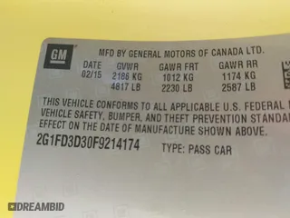 2015 Chevrolet Camaro LT with VIN 2G1FD3D30F9214174, listed as a IAAI auction lot 41807488 with 23,002 mi miles. Bid and sale history available at carsss.com. Image 9.