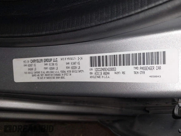 2014 Dodge Avenger SE with VIN 1C3CDZAB5EN228953, listed as a IAAI auction lot 41898027 with 33,731 mi miles. Bid and sale history available at carsss.com. Image 9.