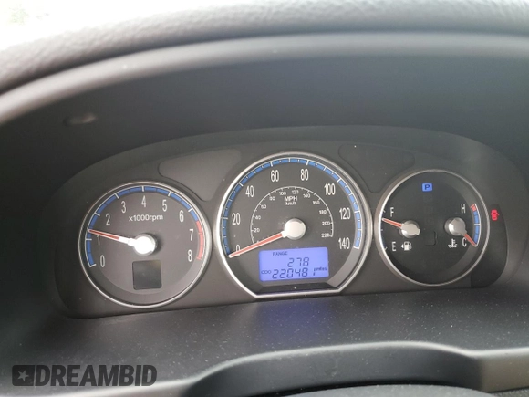 2007 Hyundai Santa Fe SE with VIN 5NMSH13E37H122781, listed as a Copart auction lot 64948575 with 220,481 mi miles and Salvage title. Bid and sale history available at DreamBid. Image 9.