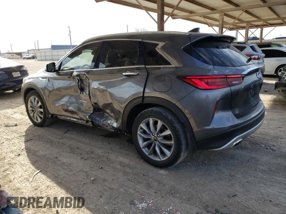 2022 Infiniti QX50 LUXE with VIN 3PCAJ5BA2NF118208, listed as a Copart auction lot 38214143 with 5,529 mi miles. Bid and sale history available at carsss.com. Image 2.