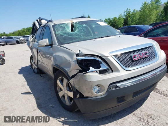 2010 GMC Acadia SLT1 with VIN 1GKLRMEDXAJ195059, listed as a IAAI auction lot 42255816 with Not provided miles and . Bid and sale history available at DreamBid. Image 1.