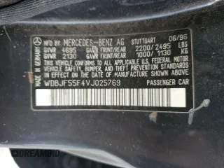 1997 Mercedes-Benz E-Class with VIN WDBJF55F4VJ025769, listed as a Copart auction lot 73460164 with 0 mi miles and Salvage Title. Bid and sale history available at carsss.com. Image 13.