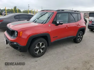 2020 Jeep Renegade Trailhawk z VIN ZACNJBC18LPL78758, wystawiony jako Copart lot #56704665 z przebiegiem Nie podano mil oraz Szkoda całkowita • Salvage title. Historia ofert i sprzedaży dostępna na DreamBid. Obrazek 1.