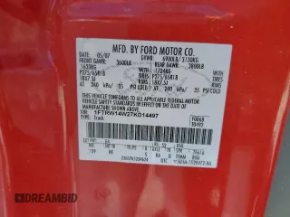 2007 Ford F-150 XLT z VIN 1FTRW14W27KD14497, wystawiony jako Copart lot #88952665 z przebiegiem 181 761 mil mil oraz Czysty tytuł • Clean title. Historia ofert i sprzedaży dostępna na DreamBid. Obrazek 14.