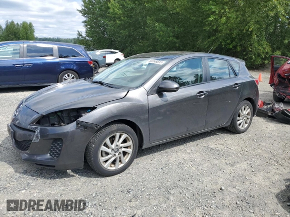 2013 Mazda 3 i Touring with VIN JM1BL1LP2D1757240, listed as a Copart auction lot 59246835 with 92,370 mi miles and Salvage title. Bid and sale history available at DreamBid. Image 1.