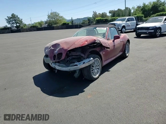 2001 BMW Z3 3.0 with VIN WBACN53451LJ57448, listed as a Copart auction lot 53982215 with 121,721 mi miles and Salvage title. Bid and sale history available at DreamBid. Image 14.
