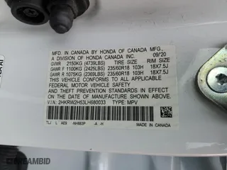 2020 Honda CR-V EX with VIN 2HKRW2H53LH680033, listed as a Copart auction lot 47645225 with 94,018 mi miles and Salvage Title. Bid and sale history available at carsss.com. Image 15.