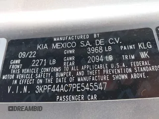 2023 Kia Forte GT with VIN 3KPF44AC7PE545547, listed as a IAAI auction lot 41498936 with 34,203 mi miles and . Bid and sale history available at carsss.com. Image 9.