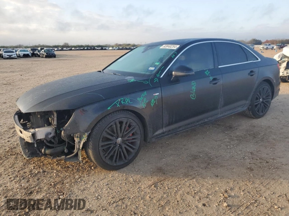 2017 Audi A4 Premium Plus with VIN WAULNAF42HN010605, listed as a Copart auction lot 83840254 with 103,580 mi miles and Salvage Title. Bid and sale history available at carsss.com. Image 1.