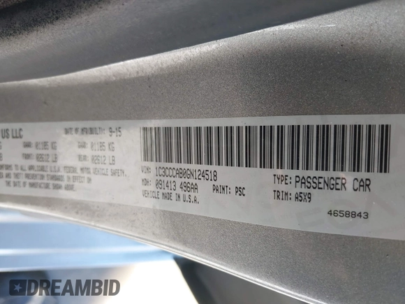 2016 Chrysler 200 Limited with VIN 1C3CCCAB0GN124518, listed as a IAAI auction lot 42073718 with 101,580 mi miles and . Bid and sale history available at DreamBid. Image 9.