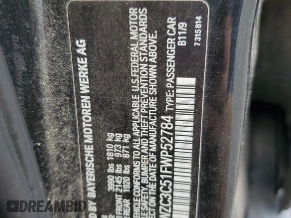 2015 MINI Countryman S with VIN WMWZC3C51FWP52784, listed as a Copart auction lot 58366455 with 78,432 mi miles and Salvage title. Bid and sale history available at DreamBid. Image 12.