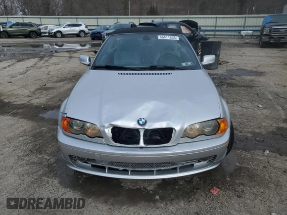 2002 BMW 3 Series 330Ci with VIN WBABS534X2JU90407, listed as a Copart auction lot 48411835 with 124,157 mi miles and Salvage Title. Bid and sale history available at DreamBid. Image 5.