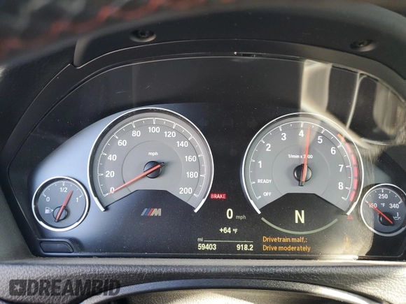 2015 BMW M4 with VIN WBS3R9C59FK334290, listed as a Copart auction lot 87755955 with 59,403 mi miles and Salvage Title. Bid and sale history available at carsss.com. Image 9.