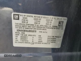 2018 Chevrolet Equinox LT with VIN 3GNAXSEV0JS552678, listed as a Copart auction lot 53237415 with 58,370 mi miles and Salvage Title. Bid and sale history available at carsss.com. Image 13.
