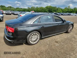 2013 Audi A8 4.0L with VIN WAUR2AFD2DN028826, listed as a Copart auction lot 64756025 with 107,761 mi miles and Salvage title. Bid and sale history available at DreamBid. Image 3.