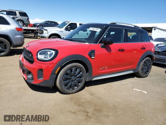 2022 MINI Countryman Cooper S with VIN WMZ83BR07N3N49807, listed as a Copart auction lot 67963784 with 23,170 mi miles and Salvage Title. Bid and sale history available at carsss.com. Image 1.