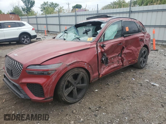 2023 Genesis GV70 2.5T z VIN KMUMADTB2PU097611, wystawiony jako Copart lot #58552285 z przebiegiem Nie podano mil oraz Szkoda całkowita • Salvage title. Historia ofert i sprzedaży dostępna na DreamBid. Obrazek 1.