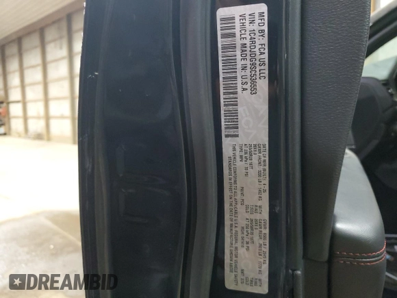 2025 Dodge Durango GT with VIN 1C4RDJDG9SC536553, listed as a Copart auction lot 59480355 with 3,044 mi miles and Clean title. Bid and sale history available at DreamBid. Image 13.