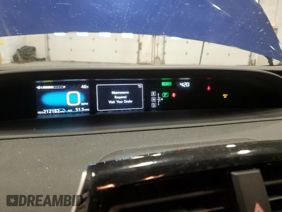 2016 Toyota Prius Two with VIN JTDKBRFU4G3504819, listed as a Copart auction lot 57327865 with 212,162 mi miles and Non Repairable. Bid and sale history available at DreamBid. Image 9.