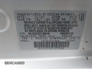 2015 Nissan Note SV с VIN 3N1CE2CPXFL399128, выставлен на аукционе IAAI как лот 42532258 с пробегом 68 825 миль миль и . История ставок и продаж доступна на DreamBid. Изображение 9.